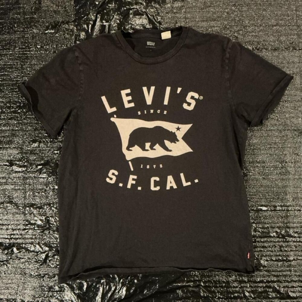Levi-s Men's Black and Grey T-shirt